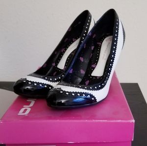Black & White Patent Leather Pumps